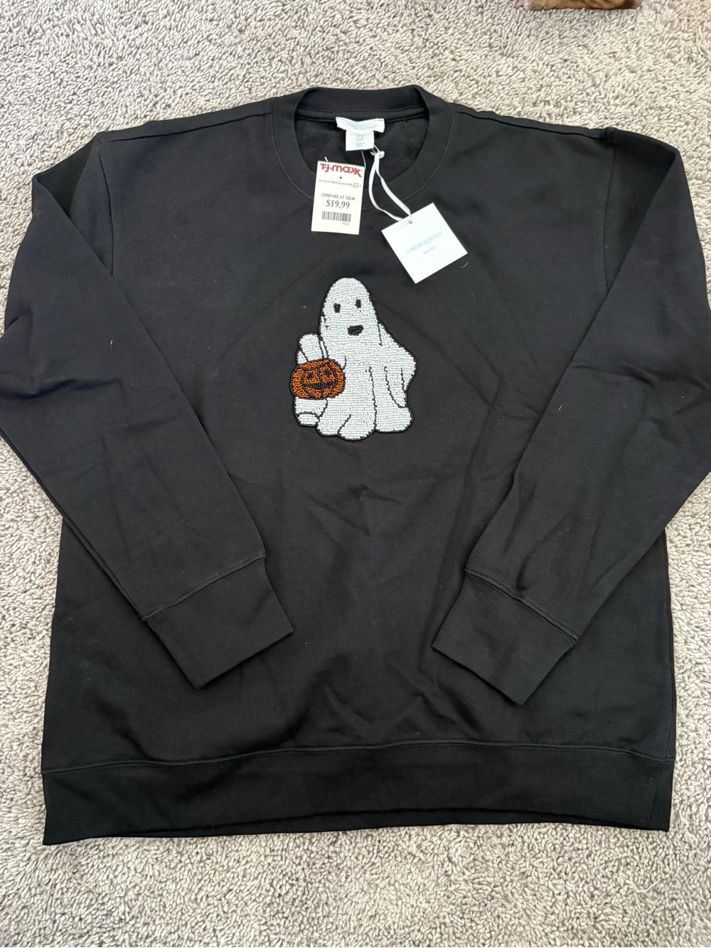 Cynthia Rowley Ghost Pumpkin Crewneck Sweater
